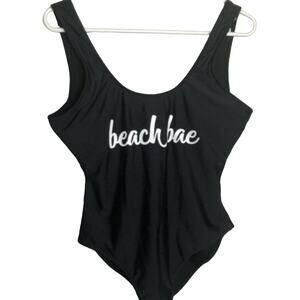 No Boundaries Womens  Black One Piece Beach Bae Swimsuit Size L